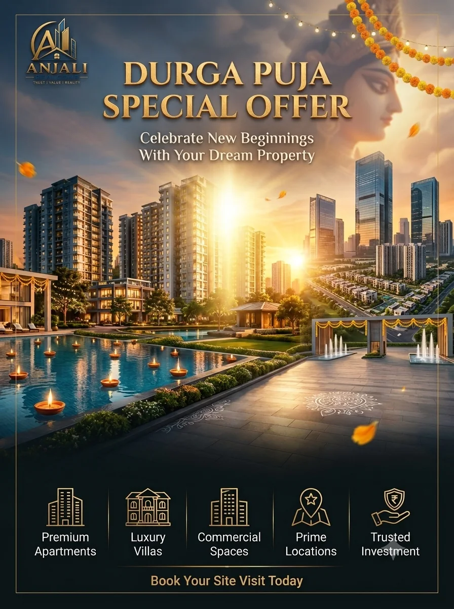 Anjali Realcons Durga Puja special offer with Kolkata homes and a poolside community
