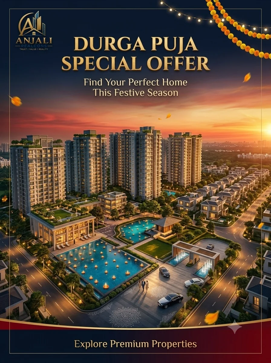 Anjali Realcons festive property offer featuring residential towers and homes in Kolkata