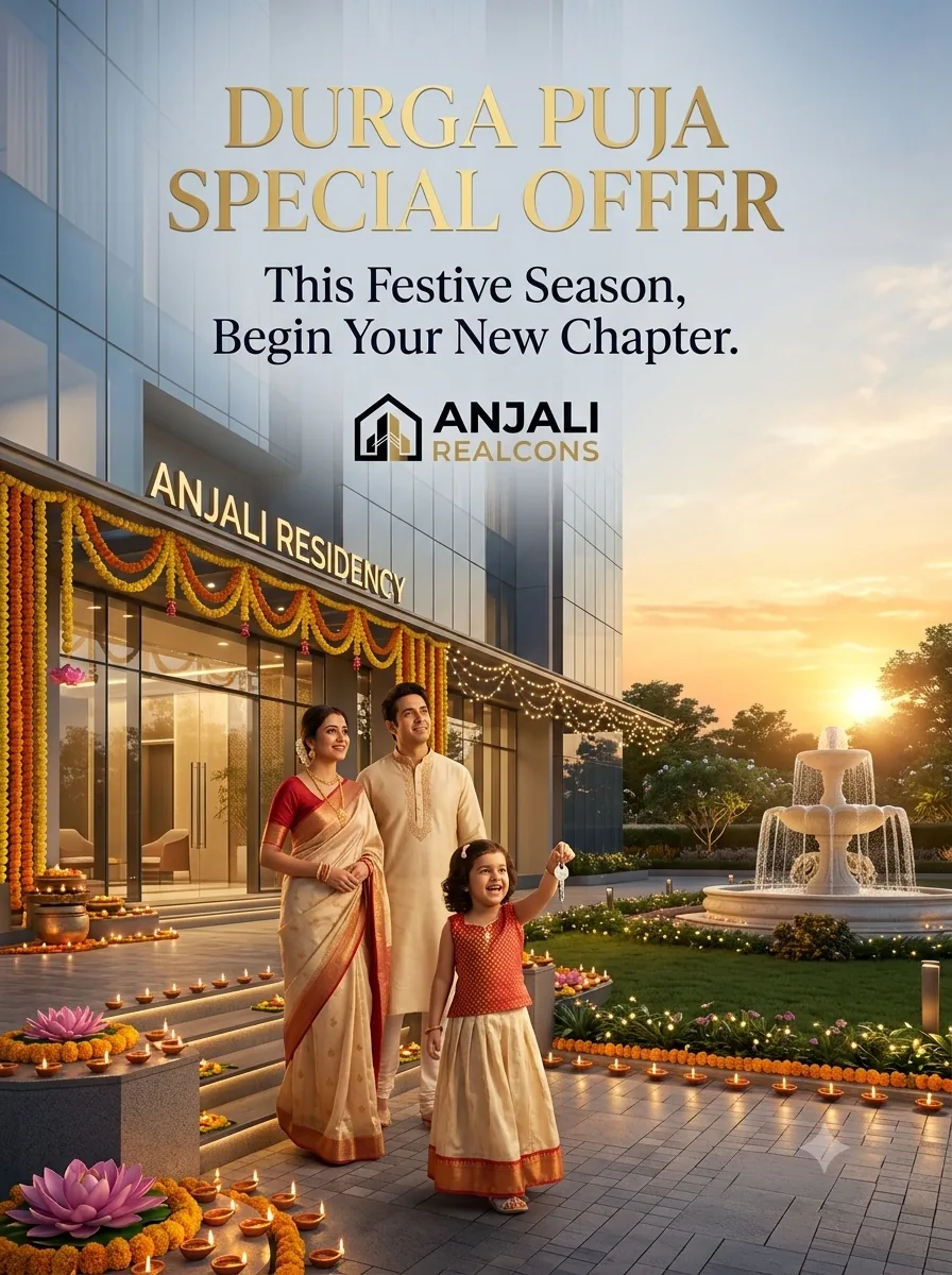 Anjali Residency festive property offer with a family receiving their keys