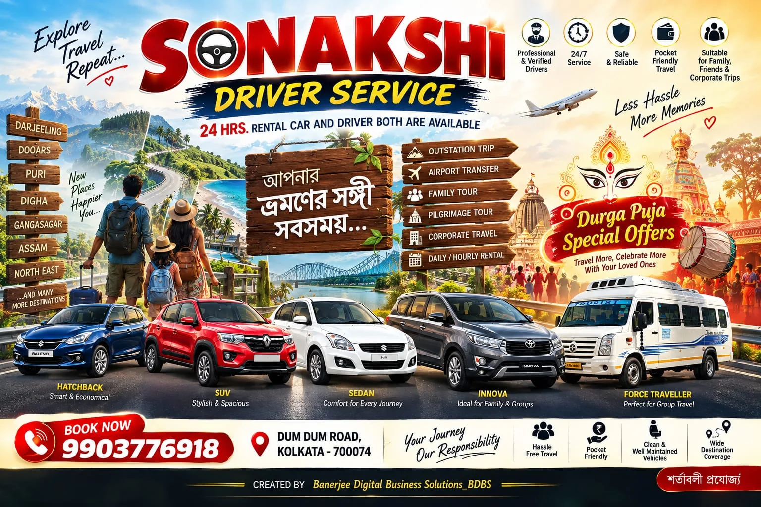 Sonakshi Driver Service vehicle and destination information